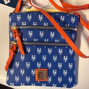 Dooney & Bourke NY Mets Crossbody Bag- Blue with Orange Trim
